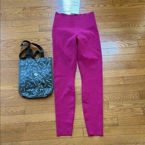 Lululemon Pink Leggings with Tote